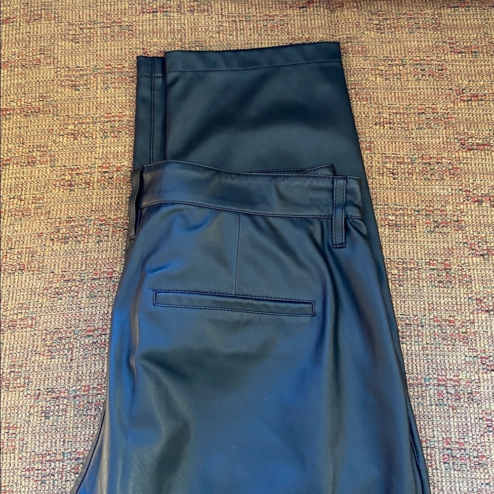 Women’s AG Adriano Goldschmied Faux Black Leather Pants, Size 28